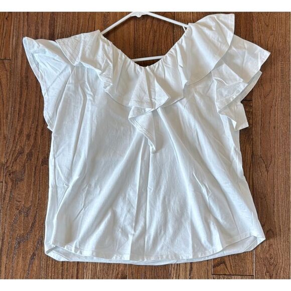 Journal Standard Relume 100% white cotton ruffle neck blouse F (M) - Picture 8 of 10